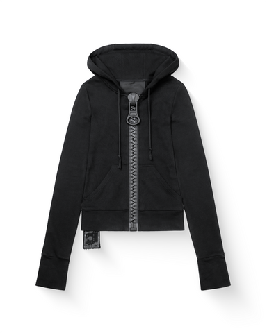 big zipper hoodie _ black