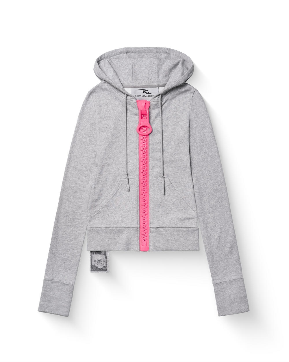 big zipper hoodie _ grey